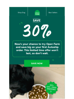 Open Farm - Going, going... almost gone! 30% Off Inside
