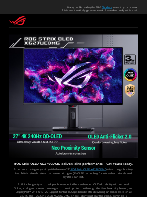 ASUS (Brazil) - 4K. OLED. 240Hz. ROG XG27UCDMG is ready—Get Yours Today.