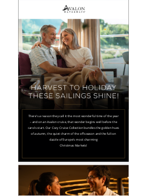 Avalon Waterways - Cozy Season. Cruise Style. Save up to 35%.