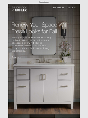 Kohler Co. - Save on Fresh Looks for Fall