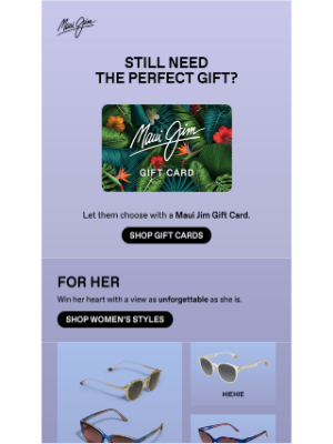 Maui Jim - Last chance - Shop now to for Valentine's Day delivery