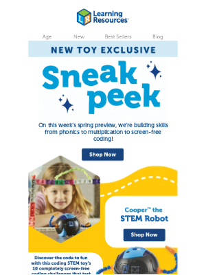 Learning Resources - New Toys, New Hands-On Skills!