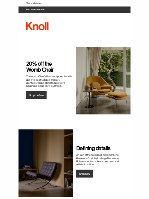 Knoll - The best of Knoll, now 20% off