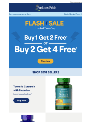 Puritan's Pride - FLASH Deal: Buy 1 Get 2 Free 🛒