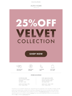 Aurahome (Australia) - 🌟 VELVET FLASH SALE 🌟 Starts Now! 🌟