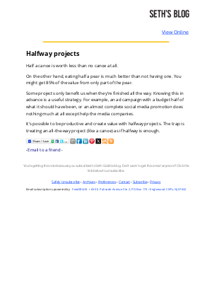 Seth Godin - Seth's Blog : Halfway projects