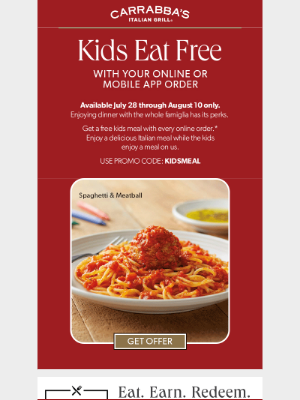 Carrabba's Italian Grill - Don't Miss Out: Free Kid’s Meal!