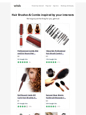 Wish - Hair Brushes & Combs + your wishlist = joy 🌟
