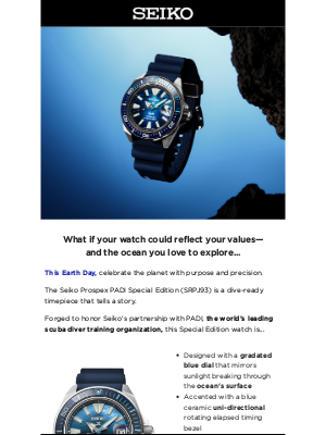 Seiko - Your Earth Day adventure starts with THIS watch!