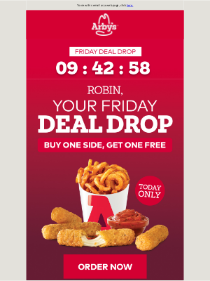 Arby's - Friday Deal Drop: BOGO side 💰
