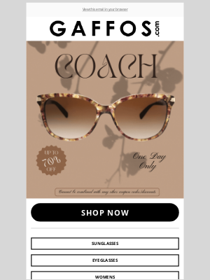 Gaffos - Chic & Stunning: Coach Cateye Sunglasses on Sale Now! 😍🕶️