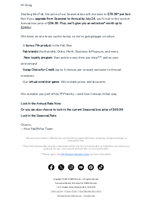 FabFitFun - Last Chance to Lock in $69.99/Box
