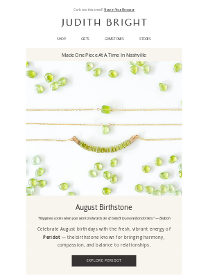 Judith Bright Jewelry - 💚 Discover Peridot: August's Hidden Gem
