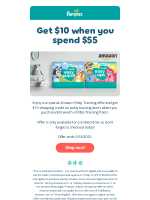 Pampers - Spend $55, Get $10