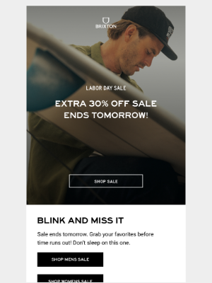 Brixton LLC - Labor Day Sale Ends Tomorrow!