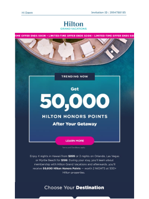 Hilton Hotels & Resorts - ⚠️VACAY ALERT: Get Away + Get 50,000 Hilton Honors Points