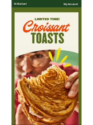 Panera Bread - NEW! Croissant Toasts 🤝 FREE sips