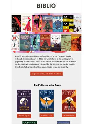 Biblio - Octavia Butler: The voice that changed science fiction forever