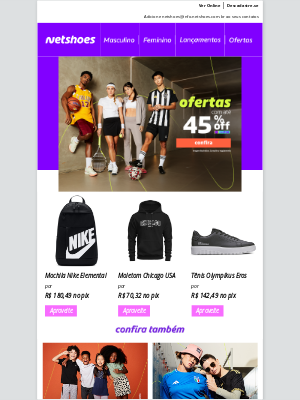Netshoes (Brazil) - Ofertas com até 45% de desconto no pix 💸