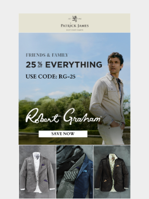 Patrick James - Robert Graham Friends & Family 25% Off
