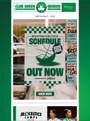 Boston Celtics - Satisfy Your Celtics Craving 🥪 2025-26 Celtics Schedule presented by JetBlue