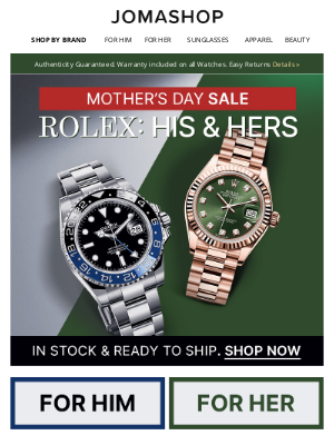 Jomadeals.com - ROLEX: His & Hers