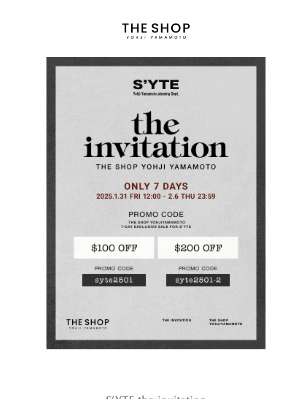 Yohji Yamamoto (Japan) - S'YTE | THE INVITATION