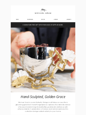 Michael Aram - Discover the Radiance of Butterfly Ginkgo Gold