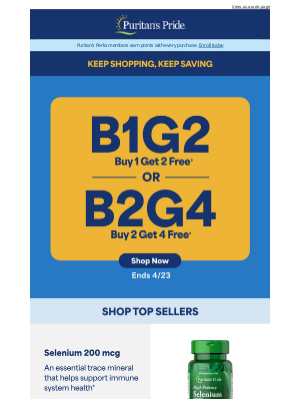 Puritan's Pride - Vitamins At a Value: Buy 1 Get 2 Free