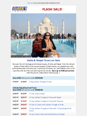 Explore India and Nepal | Escorted and Small Group Tours on Sale