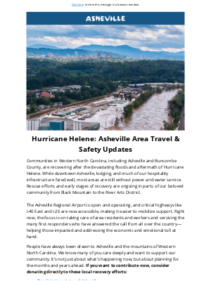 Visit Asheville - Helene Recovery Efforts: Asheville Area Travel and Safety Updates