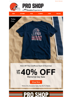 Cleveland Browns - One Day, One Sale -- Up To 40% Off Is Live!