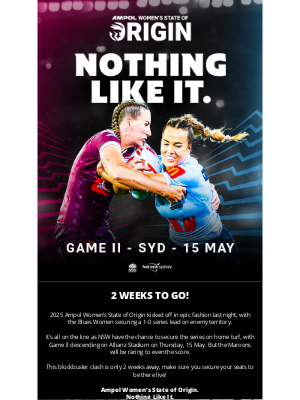 NSW Rugby League (Australia) - Women’s Origin is coming to Sydney for Game II 🏉
