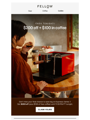 Fellow - Ends tonight: $200 off Espresso Series 1
