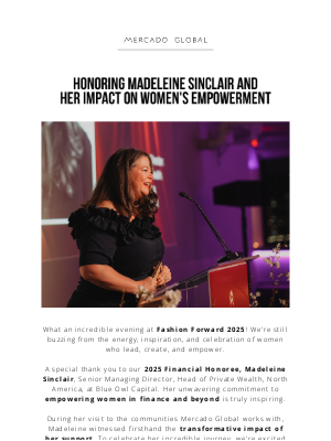 Mercado Global - Celebrating Women Who Lead: Thank You, Madeleine Sinclair!