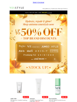 YesStyle (Hong Kong) - Autumn's Best-Kept Beauty Secrets - Up to 50% OFF!