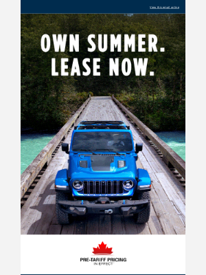 Dodge (Canada) - Frankie : Exciting lease offers + Pre-Tariff Pricing on existing inventory