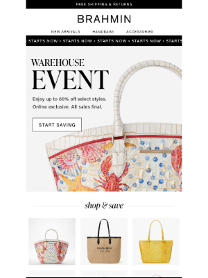Brahmin - 📢 The Warehouse Event is HERE!