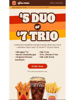 Burger King - 👑 Get a $5 Duo or $7 Trio! Have it your way.