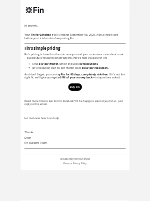 Intercom.io - Your Fin for Zendesk trial ends September 06, 2025
