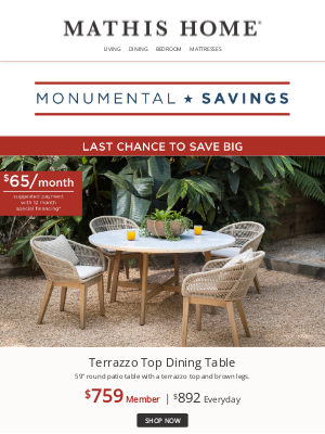 Mathis Brothers Furniture - Outdoor Living Made Easy 🏖️ Monumental Savings on Patio!