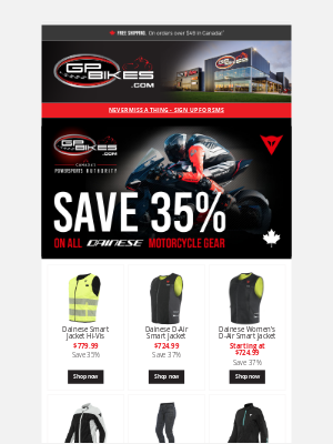 GP Bikes - 🏍️ ALL Dainese Motorcycle Gear Now 35% Off – Don’t Miss Out!