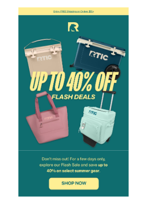 RTIC Outdoors - Flash Sale Alert: Up To 40% OFF