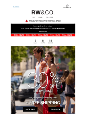 RW&CO.(Canada) - -30% + FREE shipping: You haven't missed it (yet!)