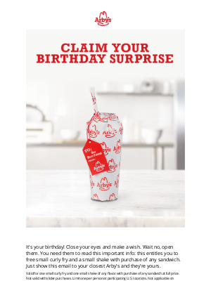 Arby's - A birthday present for you