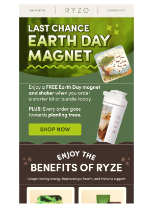 RYZE - Ending Soon: Free Earth Day Gifts
