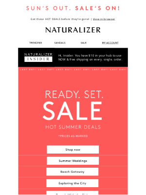 Naturalizer - LAST CHANCE! The Ultimate Summer Sale ENDS TONIGHT!