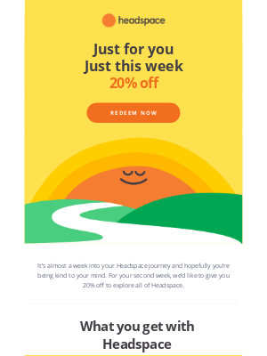 Headspace - 👋Just until tomorrow: 20% off