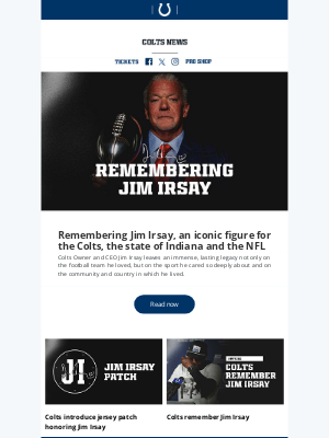 Indianapolis Colts - Remembering Jim Irsay, an iconic figure for the Colts, the state of Indiana and the NFL