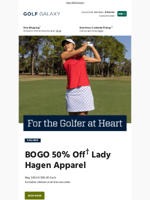 Golf Galaxy - For the golfer at ❤️ BOGO 50% off Lady Hagen apparel 🏌️‍♀️­